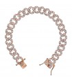 Bronzallure Bracelet - Altissima Rose Gold with Grumetta Chain and Cubic Zirconia Pavè - Size L