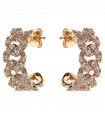 Bronzallure - Altissima Gold Lobo Earrings with Grumetta Chain and Cubic Zirconia