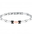 Bracciale Morellato da Uomo - Motown in Acciaio con Maglia Rose Gold e Giunture Nere