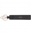 Pineider Keyring - in Black Tumbled Calfskin with Lobster Clasp