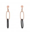 Pesavento Earrings - Polvere di Sogni in 925% Silver Pink Oval Pendants with Black Pav - 0