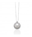 Miluna Necklace - 18K White Gold Necklace Freshwater Pearl and Natural Diamonds - 0