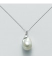 Collana Nimei da Donna - in Oro Bianco 18 Carati con Diamanti Naturali e Perla Barocca