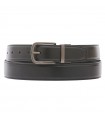 Pineider Men's Belt - Daily 23 Reversible in Black-Green Leather with Satin Buckle