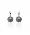 Miluna Earrings - in 18K White Gold with 7-7.5mm Grey Pearls - 0