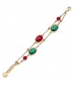 Bracciale Unoaerre - Jaipur a Catena Gold con Pietre Rosse e Verdi