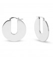 Unoaerre - Dinamica Earrings in Silver Bronze with Flat Hoop