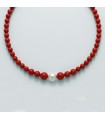 Miluna Woman's Necklace - with Red Coral Agglomerate and Pearls - 0