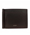 Pineider Money Clip for Men - Daily 23 in Dark Brown Tumbled Calfskin