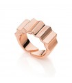 Anello Unoaerre - Piramidi in Bronzo Rosato con rilievo a Zig Zag