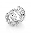 Unoaerre Ring - Silver Spiral Fashion Jewelery with Grumetta Chain