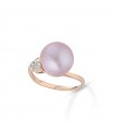 Thigh Ring - 18K Rose Gold with 11mm Pink Freshwater Pearl and Natural Diamonds - 0