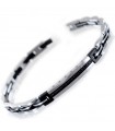 Zancan Bracelet - in 316L Steel with Central Row of Black Spinels