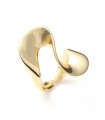 Unoaerre - Line Ring in Gilded Bronze with an Abstract Design