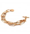 Unoaerre Bracelet - Multistrand in Rose Bronze with Paper Clip Links