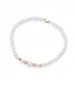 Bracciale Lelune - Young con Perle Coltivate 4.5-5 mm e Sfere in Oro Giallo 18 Carati Puntinato