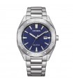 Citizen Eco-Drive Men's Watch - Of Collection Active Sport Time and Date Silver 41mm Blue