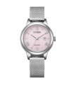 Citizen Eco-Drive Women's Watch - Lady Time and Date Silver 31.5mm Pink