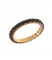 Veretta Crieri Donna Ring - Aeterna in 18K Rose Gold with Black Diamonds 0.28 ct - Size 21 - 0