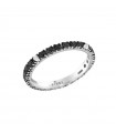 Veretta Crieri Ring - Aeterna in 18K White Gold with 0.63 ct Black Diamonds and White Diamonds - Size 15 - 0