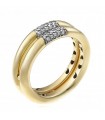 Chimento Woman's RIng - Bamboo Pure Ring in Yellow Gold with Diamonds - 0