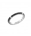 Veretta Crieri Ring - Aeterna in 18K White Gold with 0.66 ct Black Diamonds and White Diamonds - Size 17 - 0