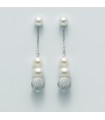 Miluna Earrings with Pearls and Diamond Boule for Women - 0