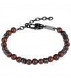 Breil Bracelet for Men - Artha with Steel Spheres and Red Jasper