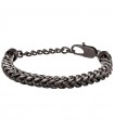 Men's Breil bracelet - Double in IP Gun steel with barrel chain of wheat