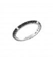 Veretta Crieri Ring - Aeterna in 18K White Gold with Black Diamonds 0.70 ct White Diamonds - Size 23 - 0