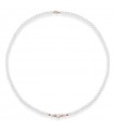 Lelune Necklace - Young with 4.5-5 mm Cultured Pearls and 18K Rose Gold Dotted Spheres - 0