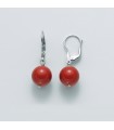 MILUNA RED CORAL PASTE EARRINGS - 0