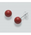 Miluna Earrings with Red Coral Agglomerate 9mm for Women - 0