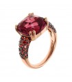 Bronzallure Ring - Precious Rose Gold with Prism Gem Square Bordeaux - Size 14