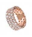 Bronzallure Ring for Women - Very High Three Rows with Cubic Zirconia Size 12