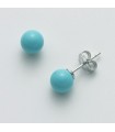 Miluna Women's Earrings with  7mm Turquoise Agglomerate - 0