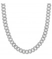 Bronzallure Necklace - Altissima with Grumetta Chain and Cubic Zirconia Pave