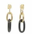 Orecchini Unoaerre - Pendenti Fashion Jewellery a Catena con Maglia Gold e Nera