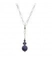 Women's Boccadamo Necklace - in 925% Silver with Purple Swarovski Pavé Pendant Sphere