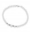 Bracciale Lelune - Young con Perle Coltivate 4.5-5 mm e Sfere in Oro Bianco 18 Carati Puntinato