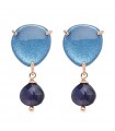 Orecchini Rossoprezioso - LadyLike Stone Pendenti in Argento 925% Dorato con Elementi Blu e Lolite