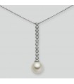 Collana Nimei - in Oro Bianco 18 Carati con Perla 10-10,5mm e Diamanti Naturali