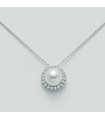 Nimei Necklace - 18K White Gold with 8.5-9mm Akoya Pearl and Natural Diamonds - 0