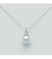 Nimei Necklace - in 18K White Gold with 11-12mm Maxima Australian Pearl and Natural Diamonds - 0