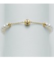 Nimei Bracelet - in 18K Yellow Gold with 6-6.5mm Pearls and Golden Sphere - 0