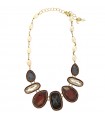 Sikè Necklace for Women - Choker in 925% Golden Silver with Swarovski and Baroque Pearls