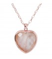 Bronzallure Pink Pearl Heart Necklace for Woman