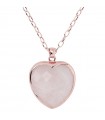 Bronzallure Rose Quartz Heart Necklace for Woman