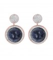 Bronzallure Woman Earrings - Precious Circle with Dumortierite and Zircons