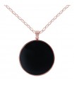 Collana Bronzallure Donna - Alba con Pendente Disco Maxi Onice Nero